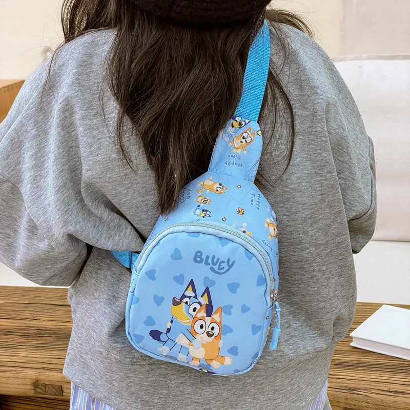 Cartoon Kids Chest Bag Cute Bluey Style Crossbody Backpack for Kindergarten Gift