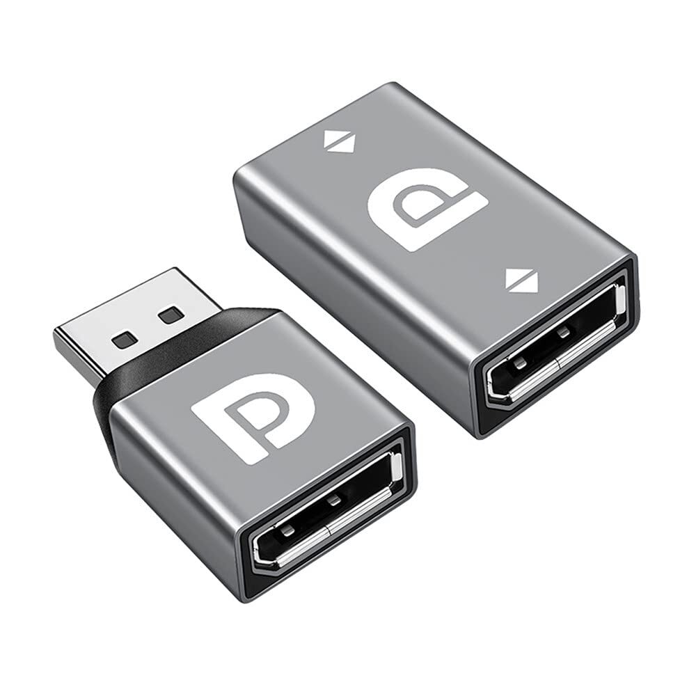 DisplayPort 1.2 Male to Female 4K 60Hz Extension Adapter 2-Pack Ultra HD