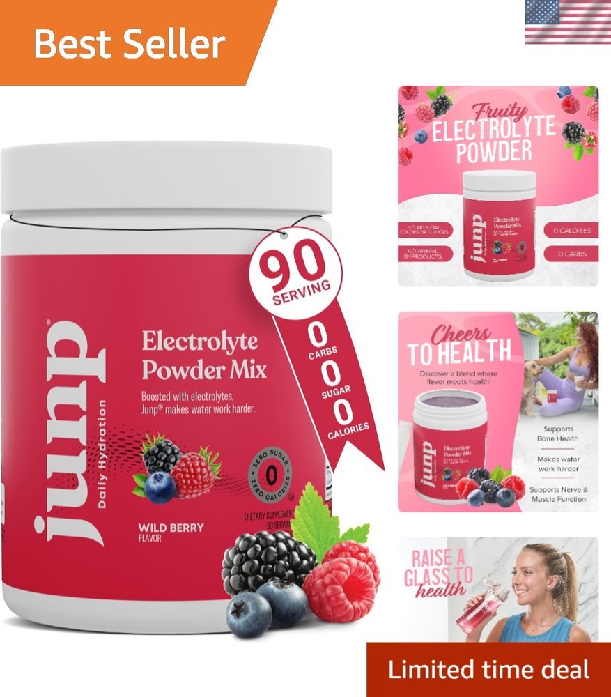 Electrolyte Powder Wild Berry Flavor - Zero Calorie Keto Drink Mix, 90 Servings