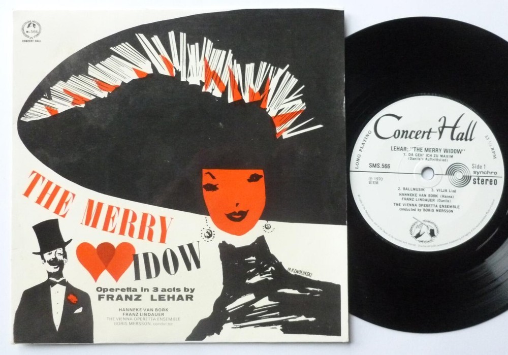 Vienna Operetta Ensemble Lehar The Merry Widow EP Concert Hall SMS566 EX/EX 1970