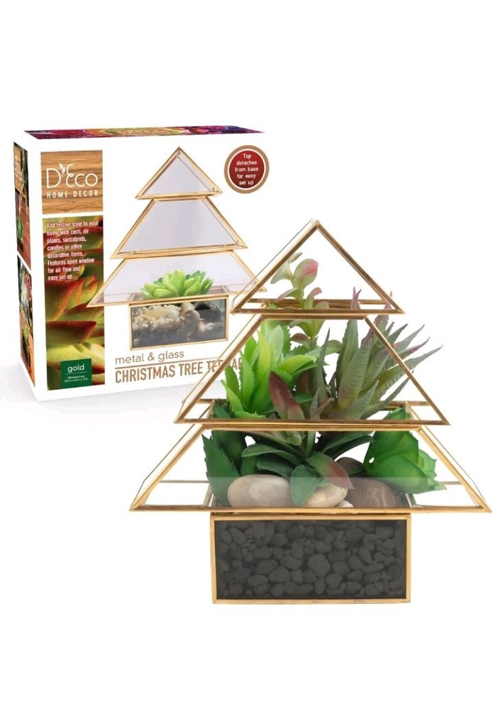 Gold D'Eco Glass Greenhouse Terrarium 8