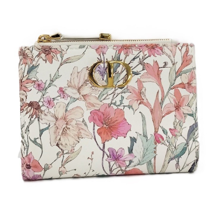 Christian Dior Dahlia Floral Leather Wallet 744064
