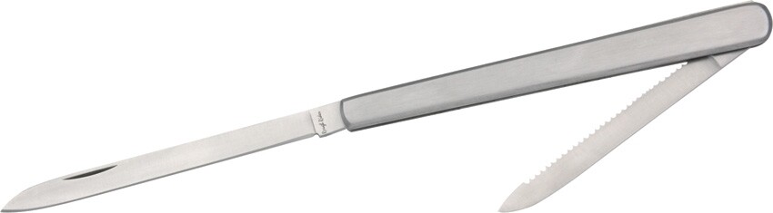 Rough Ryder Two Tester Pocket Knife 440 Steel Blades Brushed Stainless Handle