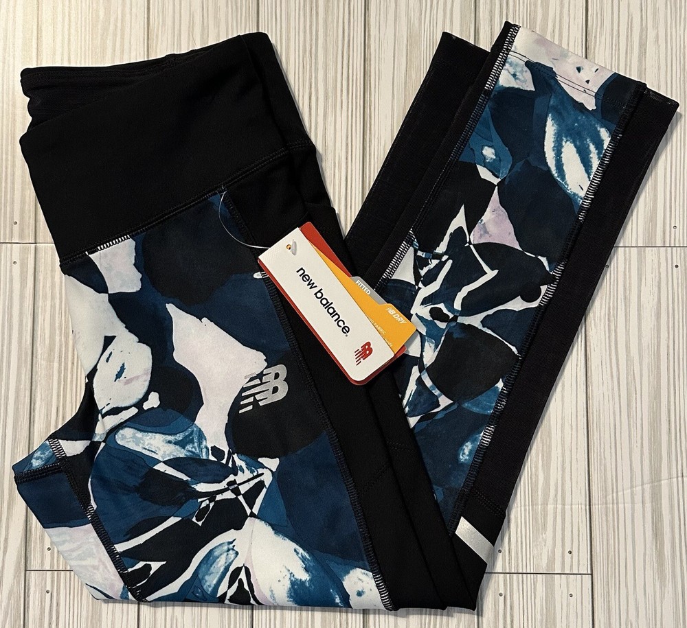 NWT New Balance Print Impact Capri Leggings  Mesh Size Small