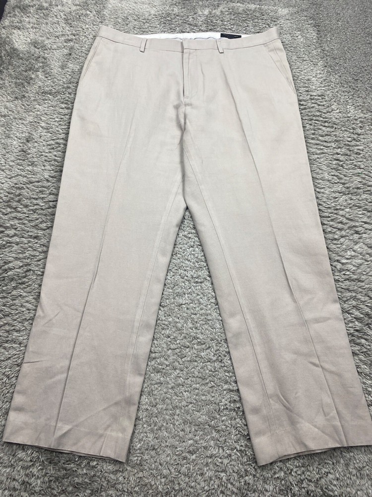 Banana Republic Pants Men 38x30 Tailored Fit Beige Linen Blend Slacks Trousers