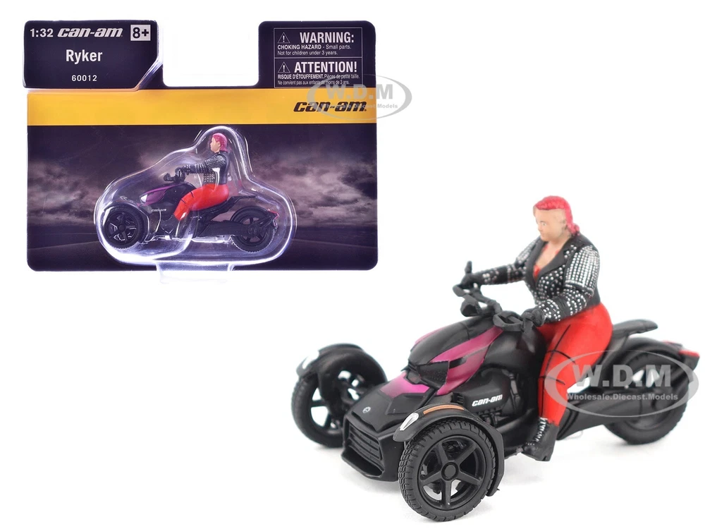 CAN-AM RYKER Pink Punk 3-Wheel Motorcycle 1/32 Scale BRP Models 60012