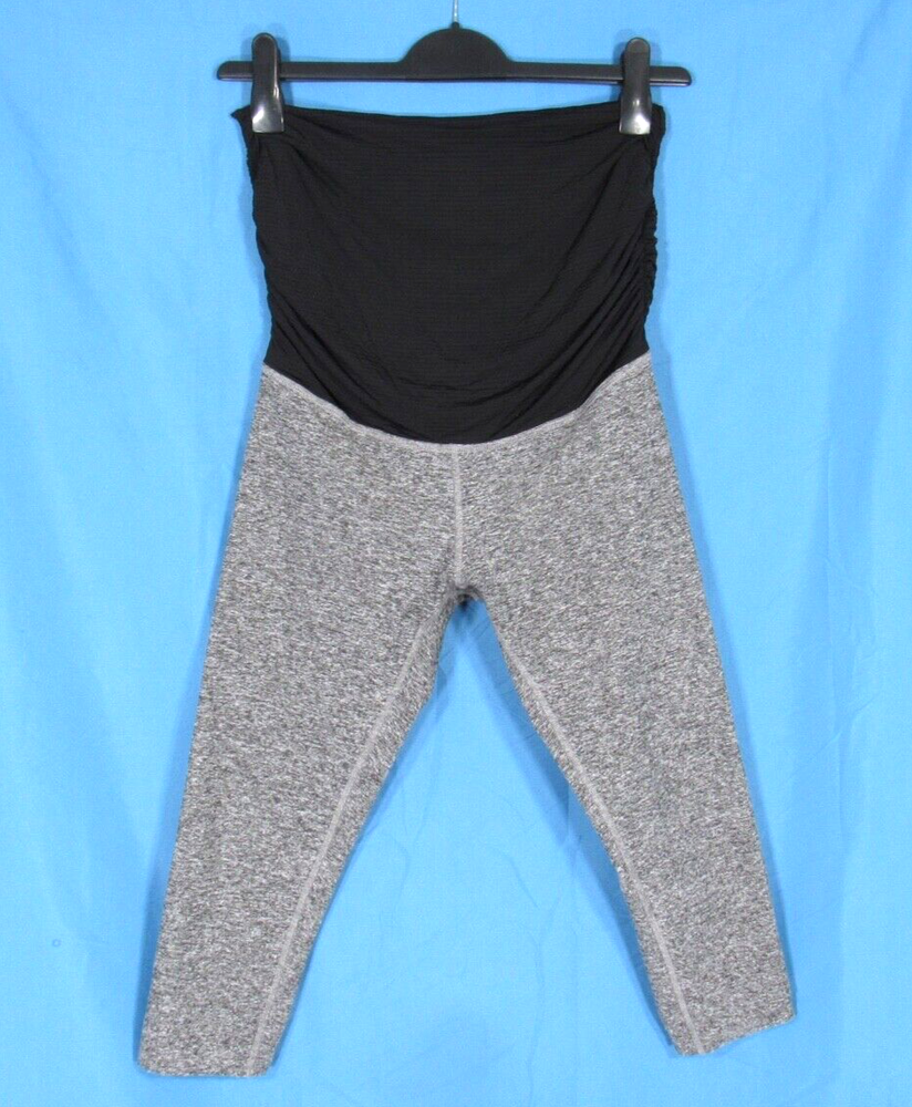 Beyond the Bump Maternity Yoga Leggings in Heather Charcoal Stretch Knit