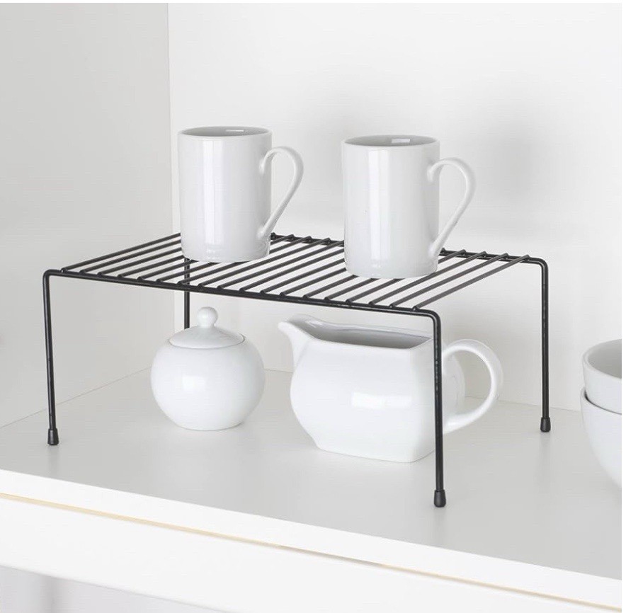 Medium 8.5x13.25 Charcoal Gray Steel Pantry Organizer Shelf