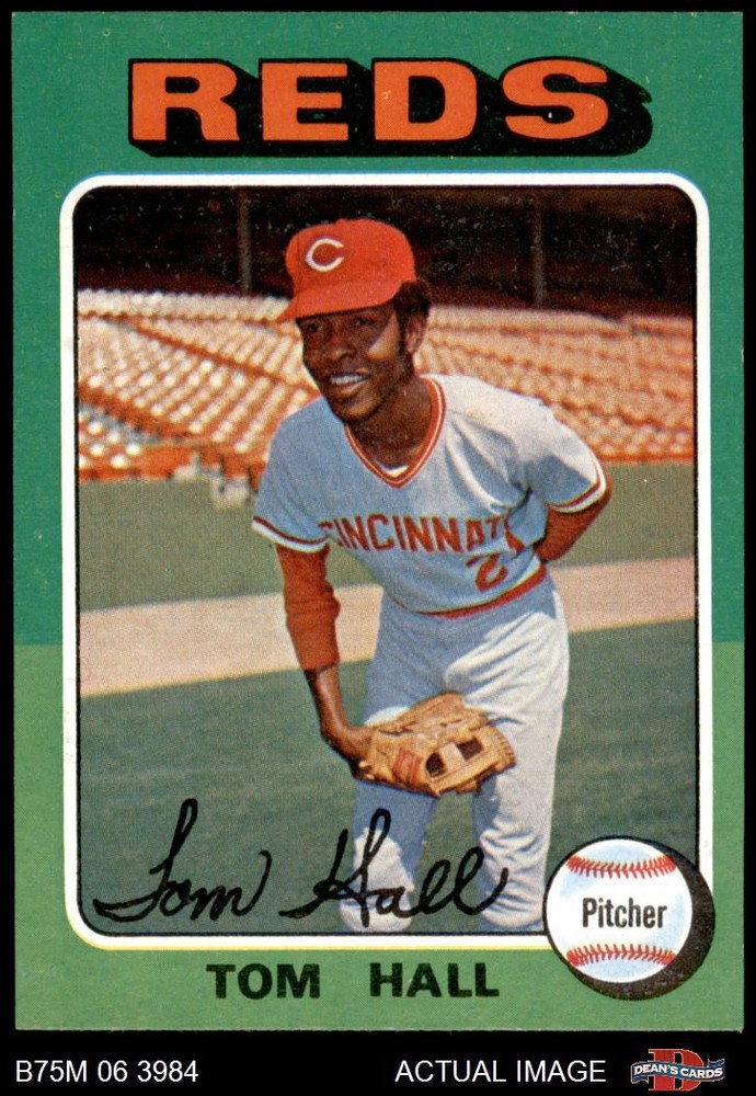 1975 Topps Mini #108 Tom Hall Reds 7 - NM