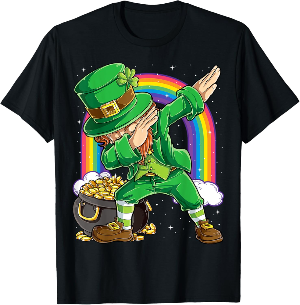 St Patricks Day Dabbing Leprechaun Boys Girls Men Dab Dance T Shirt