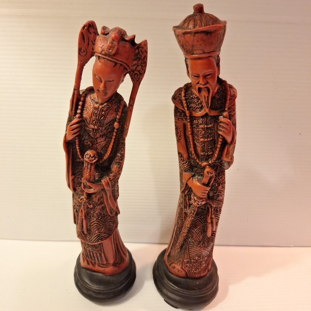 Vintage Chinese Resin Emperor And Empress Set 12