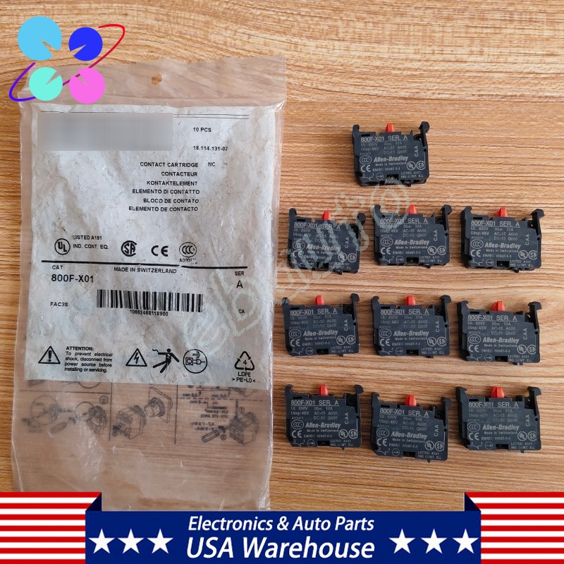 QTY10 For Allen Bradley 800F-X01 Auxiliary Contact Block Cartridge 800FX01 1NC