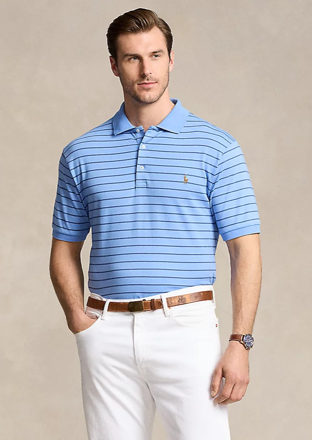 Polo Ralph Lauren Big Tall Striped Cotton Interlock Polo Shirt Harbor Island NWT