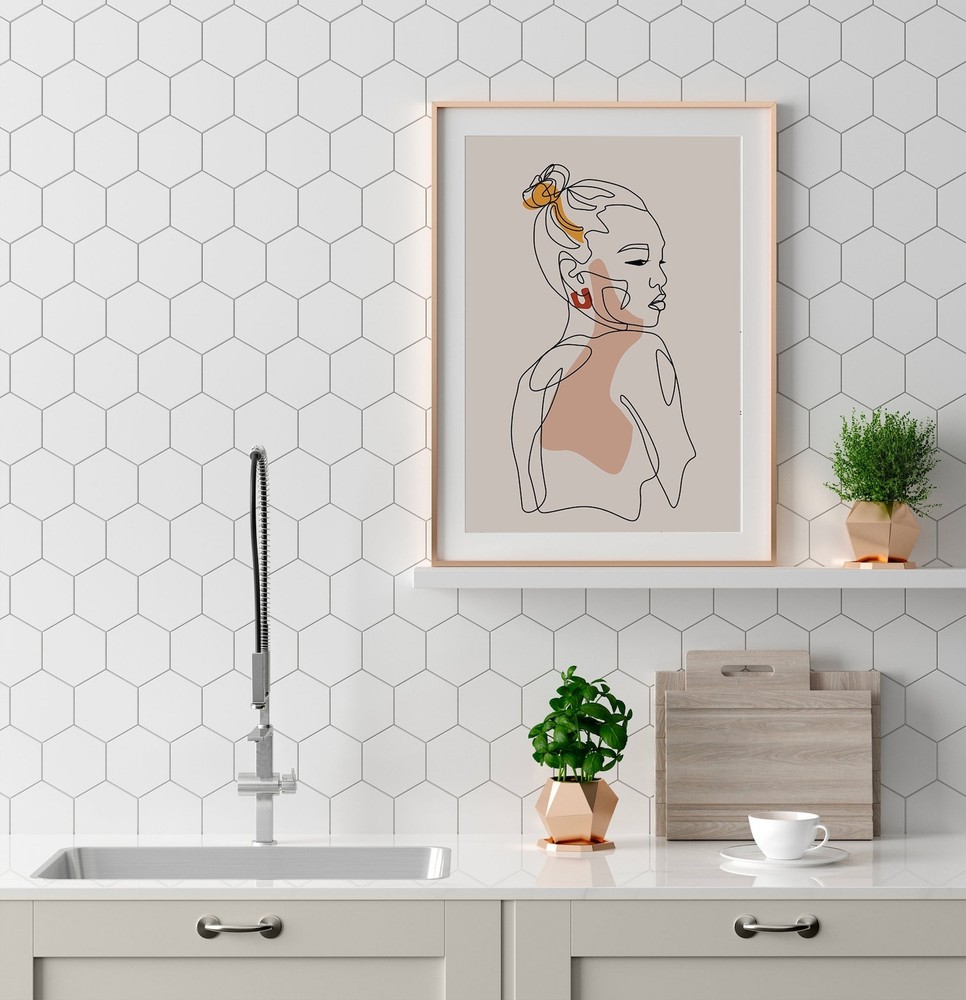 Female Art Printwoman Back Drawing One Line Art Wall Art Hand Art Girl Room