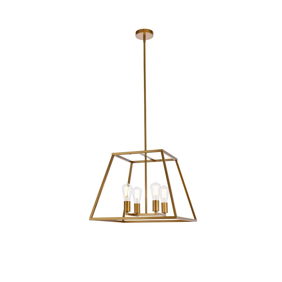 Living District LD720D20BR Declan 4-Light 20-Inch Brass Pendant Ceiling Fixture