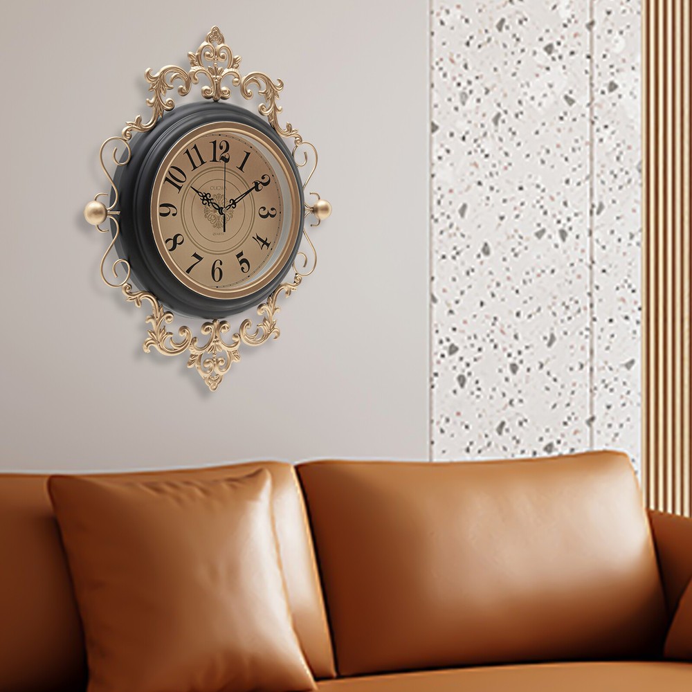 NEW 16inch Large Wall Clock, Silent Vintage Decorative Brown Wall Clocks