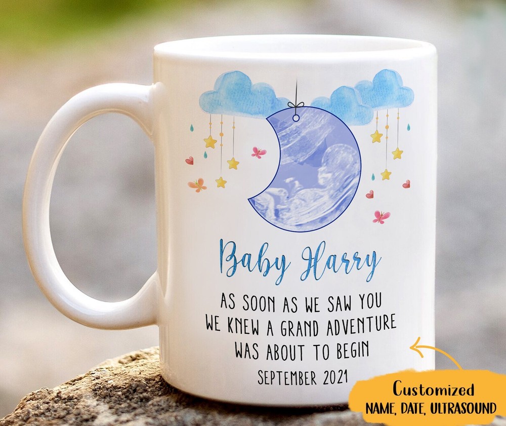 Personalized First Year Together Mug Baby Shower Gift Rainbown Baby Milestone