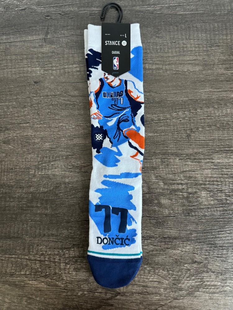 Stance x NBA Dallas Mavericks LUKA DONCIC Paint Luka Crew Socks Men's LARGE 9-13