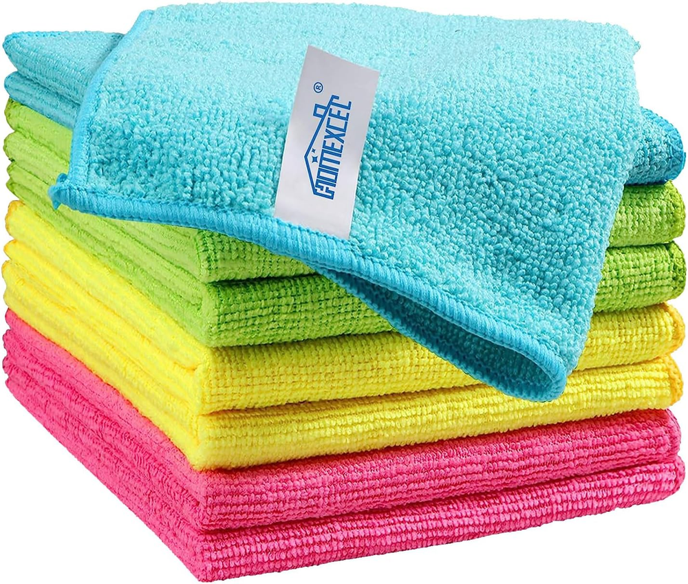 Microfiber Cleaning Cloth, 8 Pack Cleaning Rags, Cleaning Towels with 4 Color As