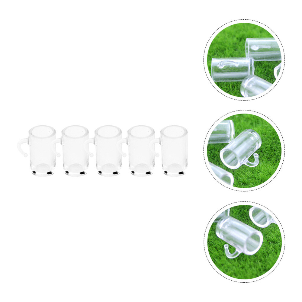 5 Pcs Bar Dollhouse Beer Mug Mini Cup Ornament Fairy Bedroom