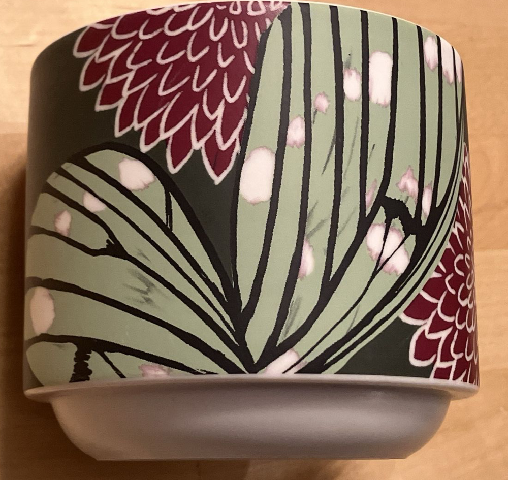 Starbucks Oversized Coffee Mug Zen Garden Butterfly Chrysanthemum Floral Tea