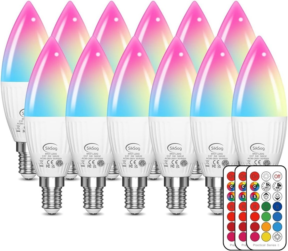 Vibrant E12 LED Color Changing Bulb Set - Perfect for Home Ambient Lighting