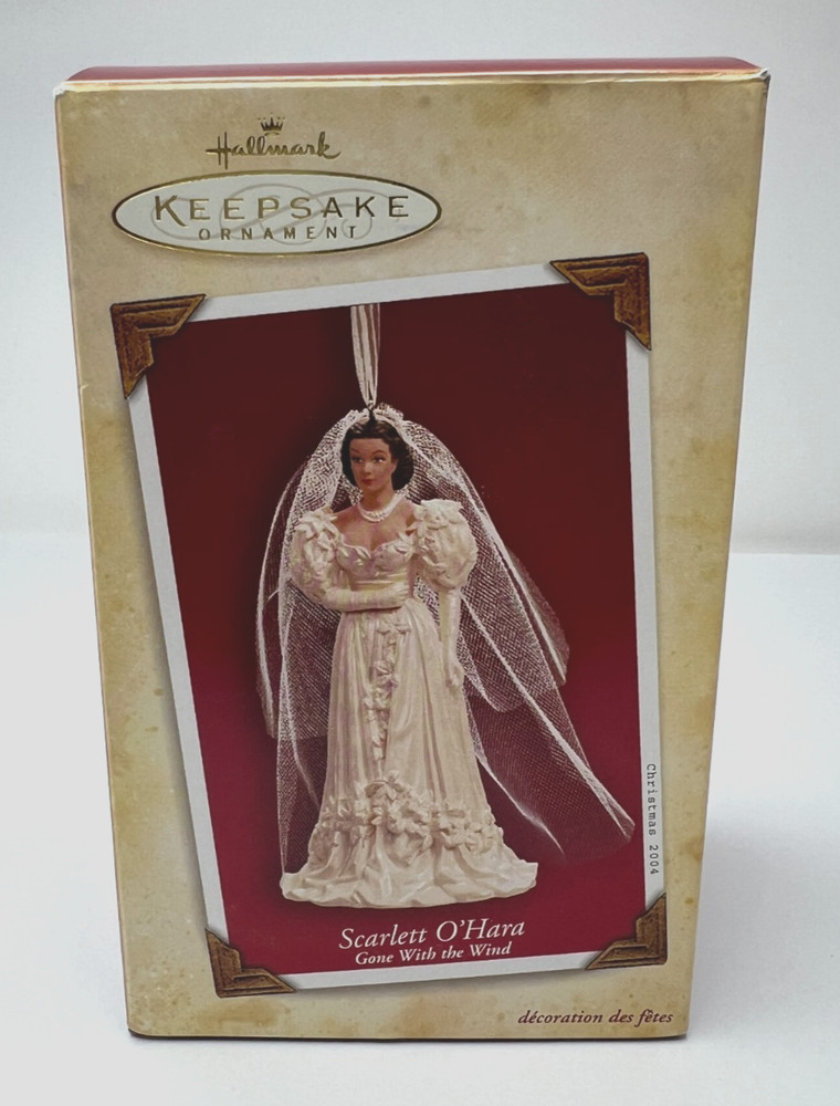Hallmark Keepsake Scarlett O'Hara Wedding Dress 2004 Gone with the Wind w/ Card