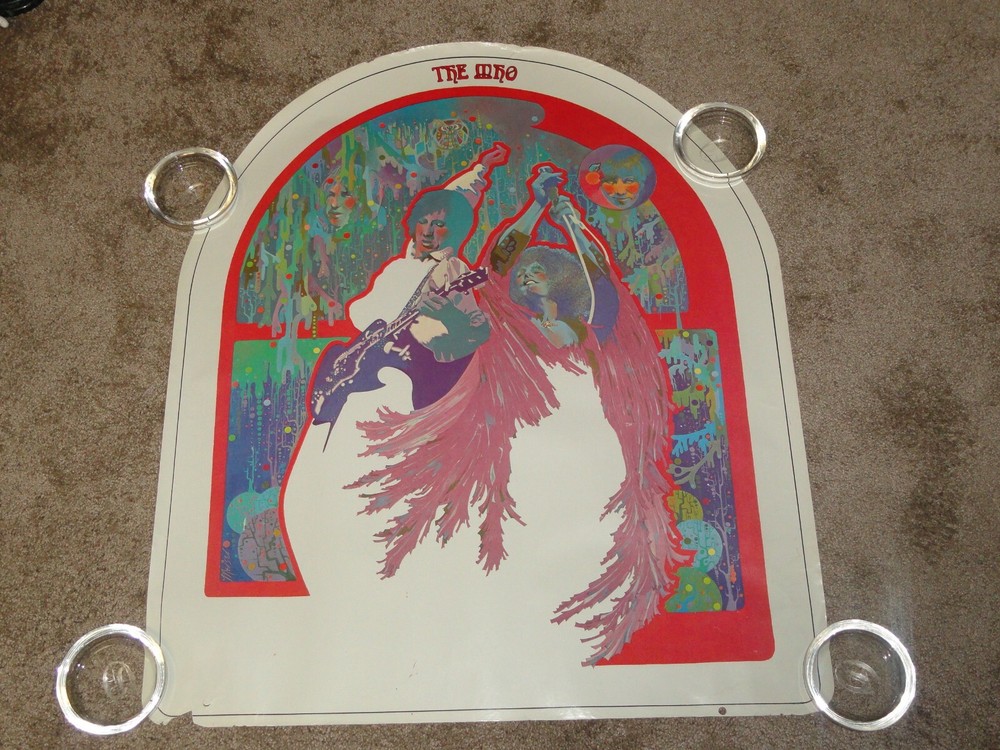 The Who VTG 1970 Tour Poster in Nice Used Condition Rounded Top Excellent colors