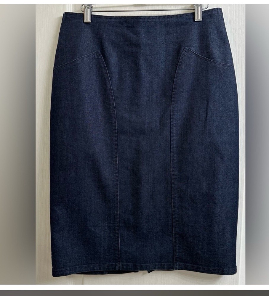 Lafayette 148 Premium Denim Skirt Size 14 Was $175 Now on Sale
