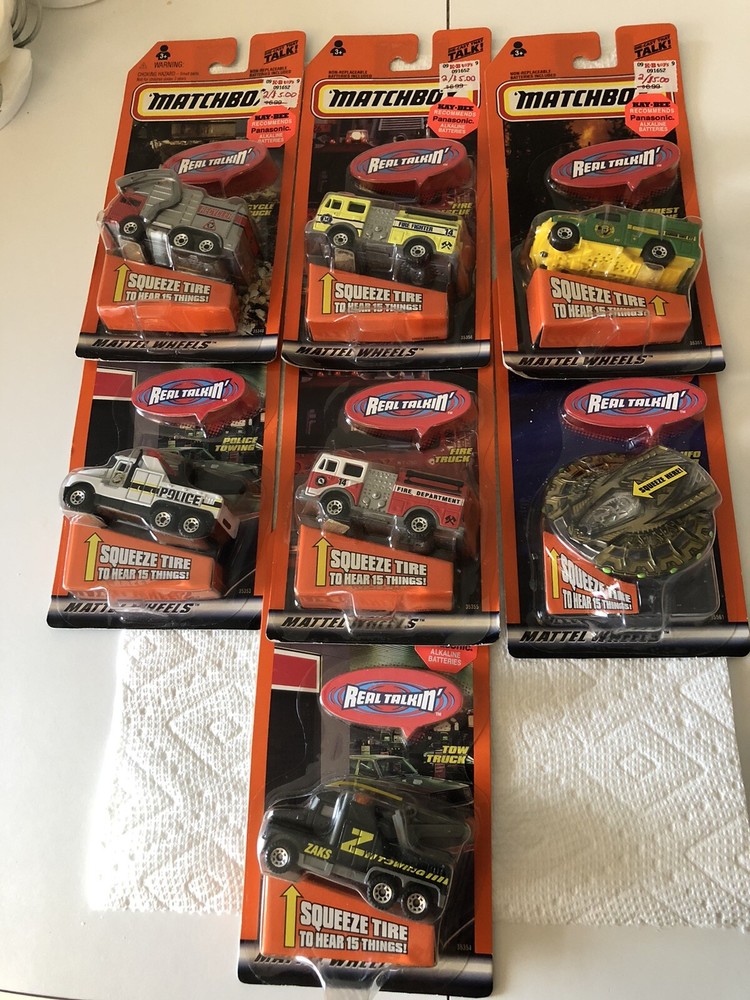 NIB Matchbox Real Talkin Die Cast Vehicles Lot Of 7 Sealed (Need batteries)