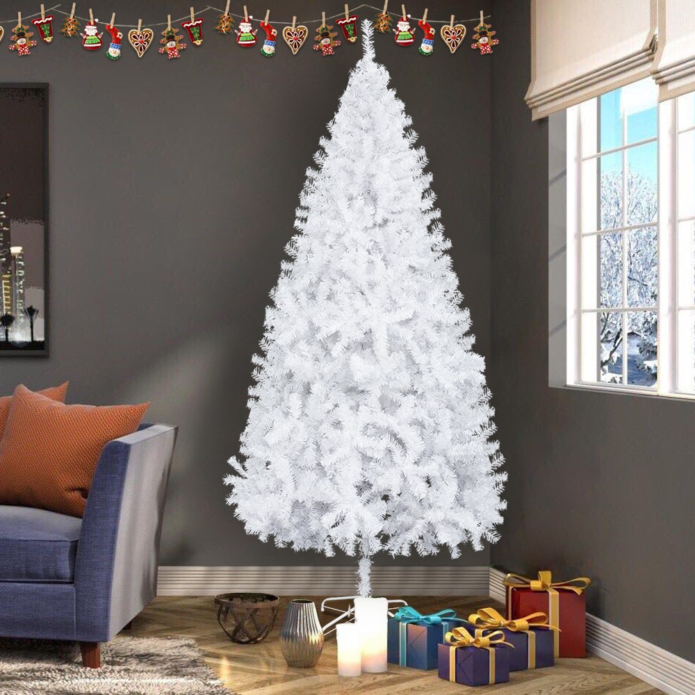 Christmas Snow Tree 8FT Artificial Flocked with Stand for Holiday Decoration