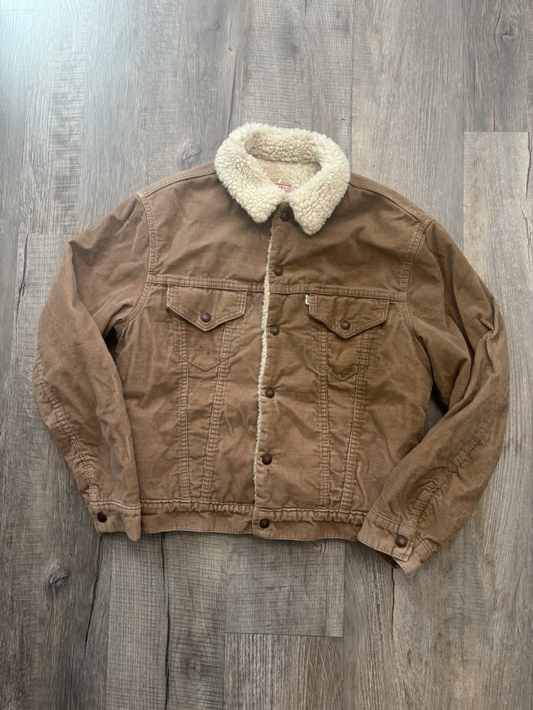 Vtg 70s 80s Levis Sherpa Lined Jacket Men's 40 Brown Snap Trucker Farmer Winter