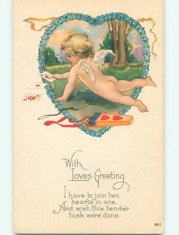 Vintage Cupid Valentine Cards Divided-Back Postcard R4002 Clearance Sale  
