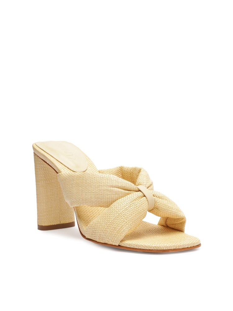 SCHUTZ Womens Beige Mixed Tied Straps Fairy Open Slip On Heeled Sandal 6.5 B