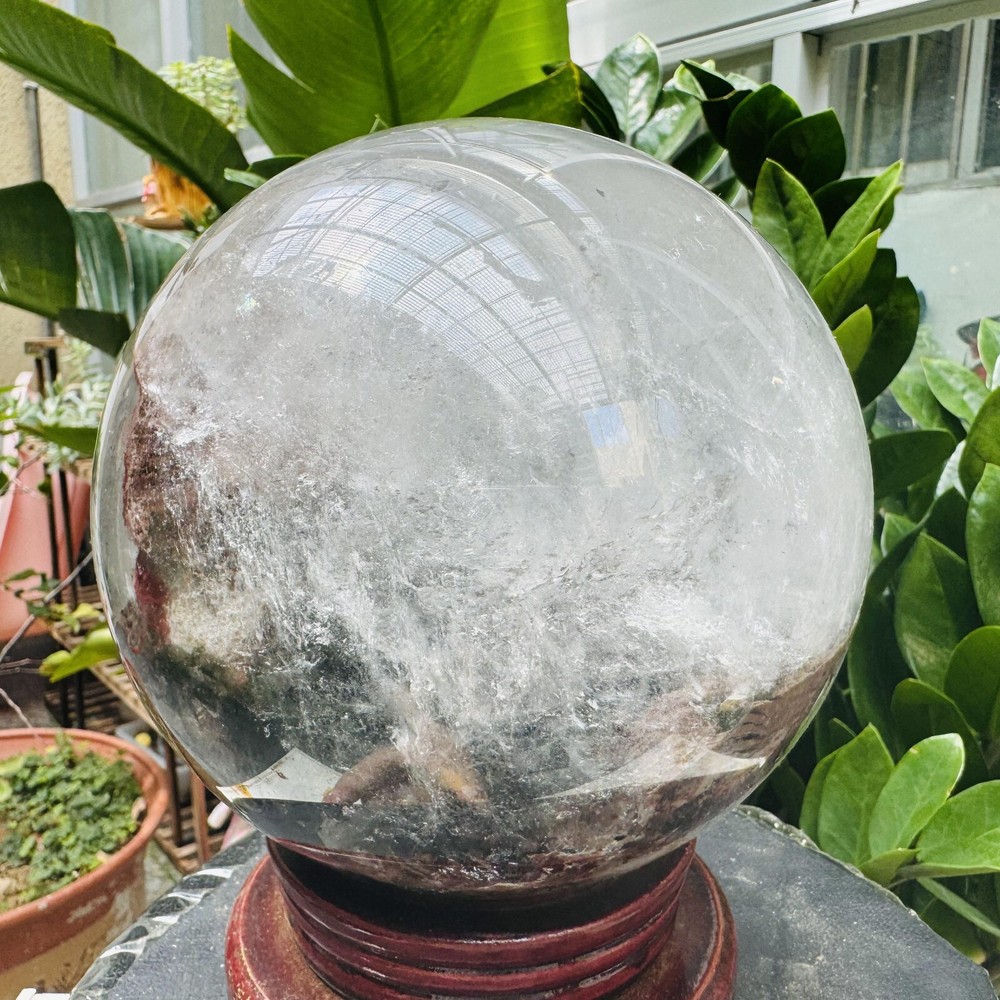 10.62LB Rare Natural  Green Ghost phantom quart ball carved crystal sphere reiki