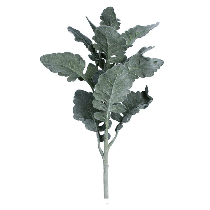 3 stems of Green Flocked Gingko Spray Artificial 47 cm Faux Foliage Flower