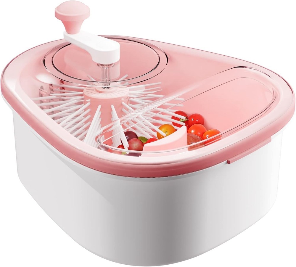 Large Fruit Washer Spinner with Brush, Fruit Cleaning with Fruit Washing Bowl,