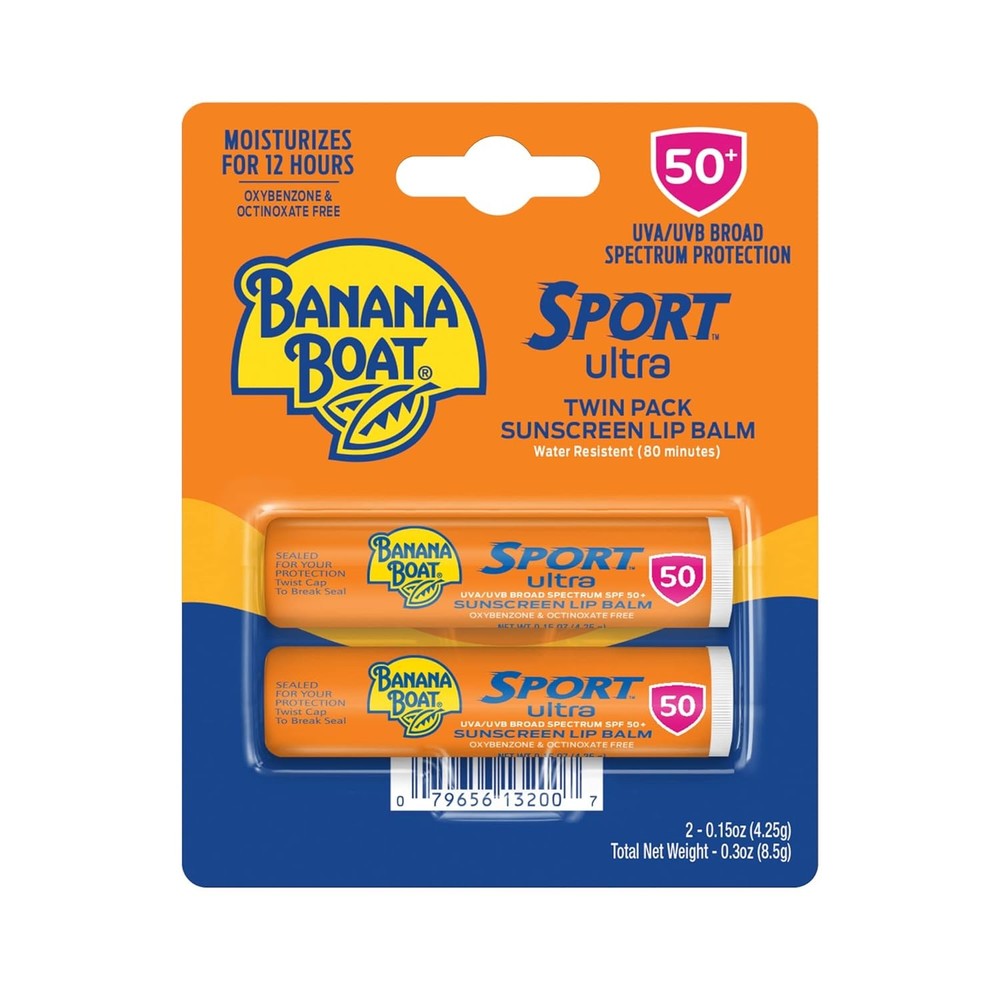 Banana Boat Sport Ultra SPF 50 Lip Balm Sunscreen Twin Pack for Active Sun Protection