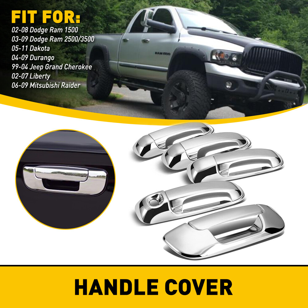 Chrome 4-Door Handle Tailgate Covers for Jeep Durango Dakota Dodge Ram Liberty