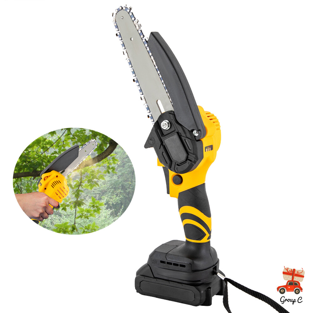 Mini Chainsaw Cordless Portable Electric Chain Saw 2×Battery 6