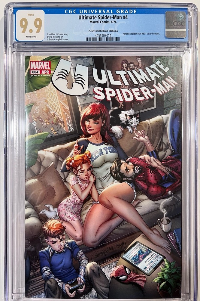 Ultimate Spider-Man #4 CGC 9.9 - J Scott Campbell Edition A Spidermn #601 Homage