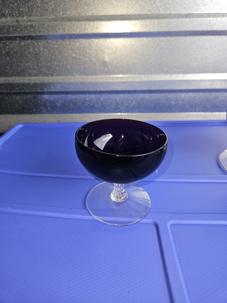 PURPLE GLASS DESSERT BOWL  SET