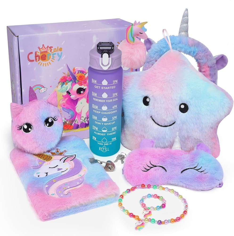 Magical Unicorn Toy Set with Light-Up Star for Girls 6-8