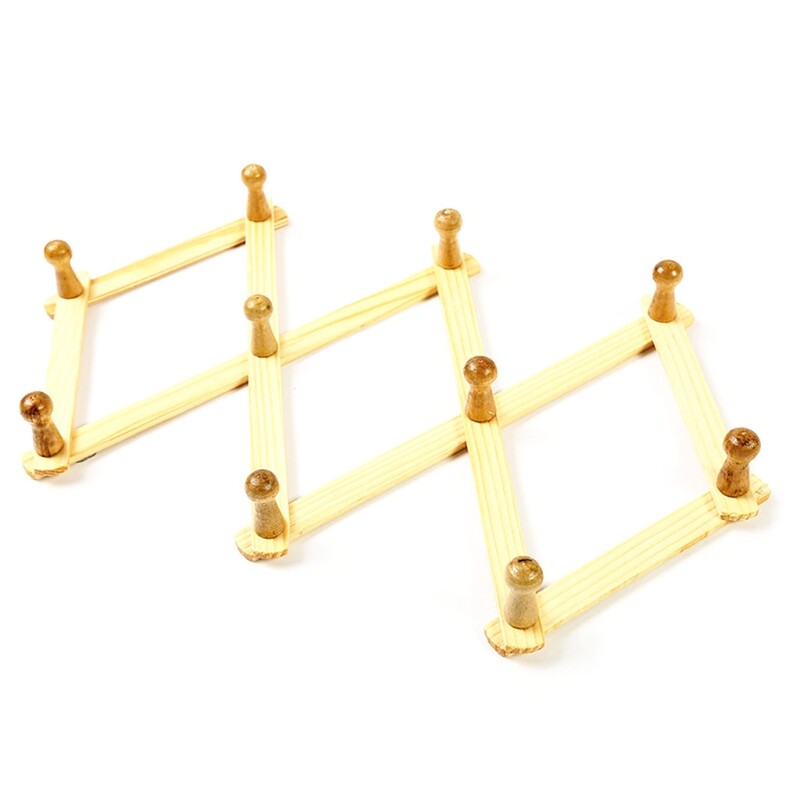 Wall-Mounted Expandable Wooden Coat Rack Clothes Hanger with 10 Pegs Hooks Shelf