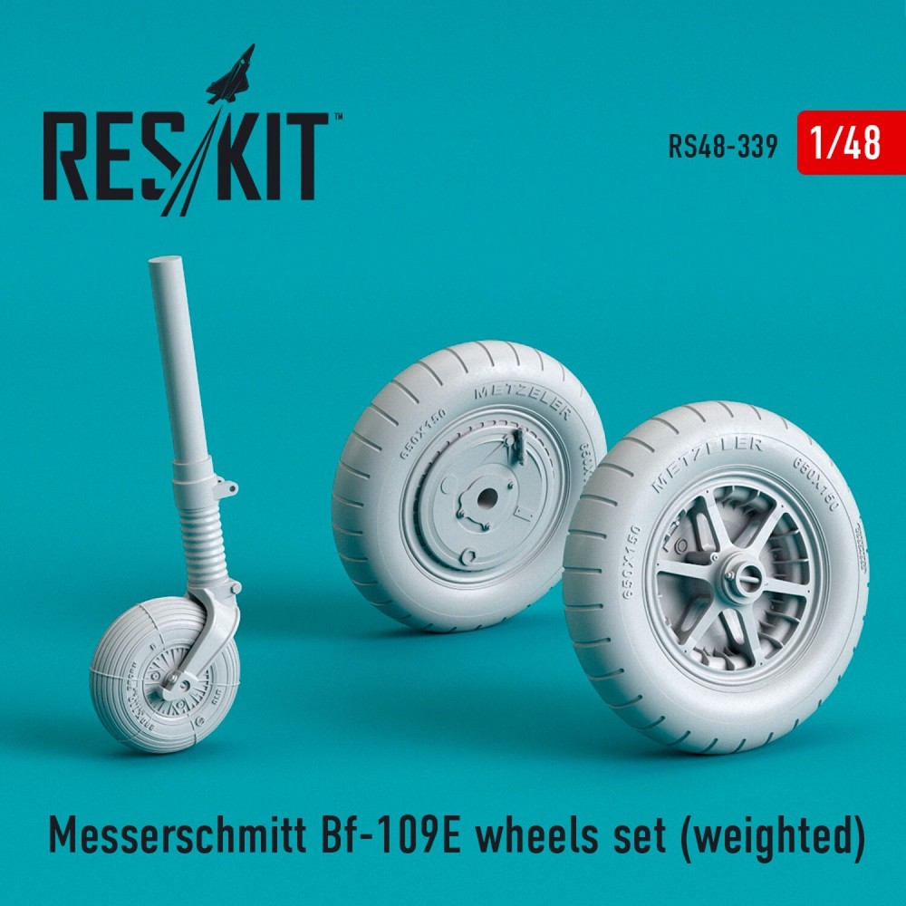 ResKit RS48-0339 Scale 1:48 Bf-109E wheels set (weighted) for plastic model kit