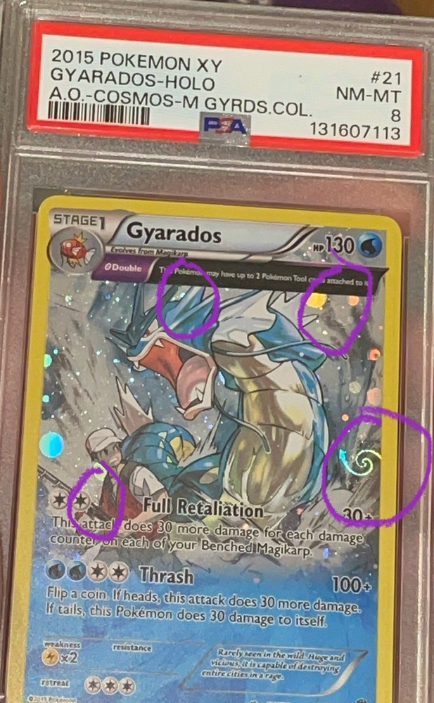 GYARADOS 21 XY Ancient Origins 2015 Cosmos Holo PSA 8 4 HD GALAXY SWIRLS Pokemon