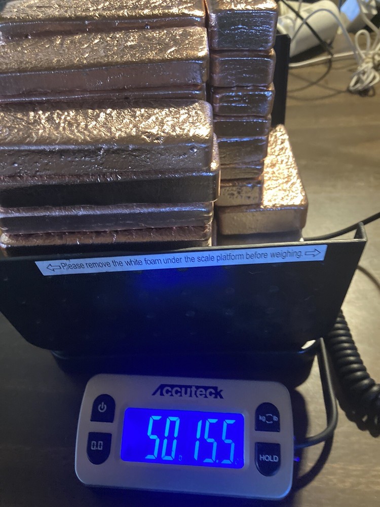 Copper, 50+Lbs Copper Ingots Hand Poured Copper Bars Bullion