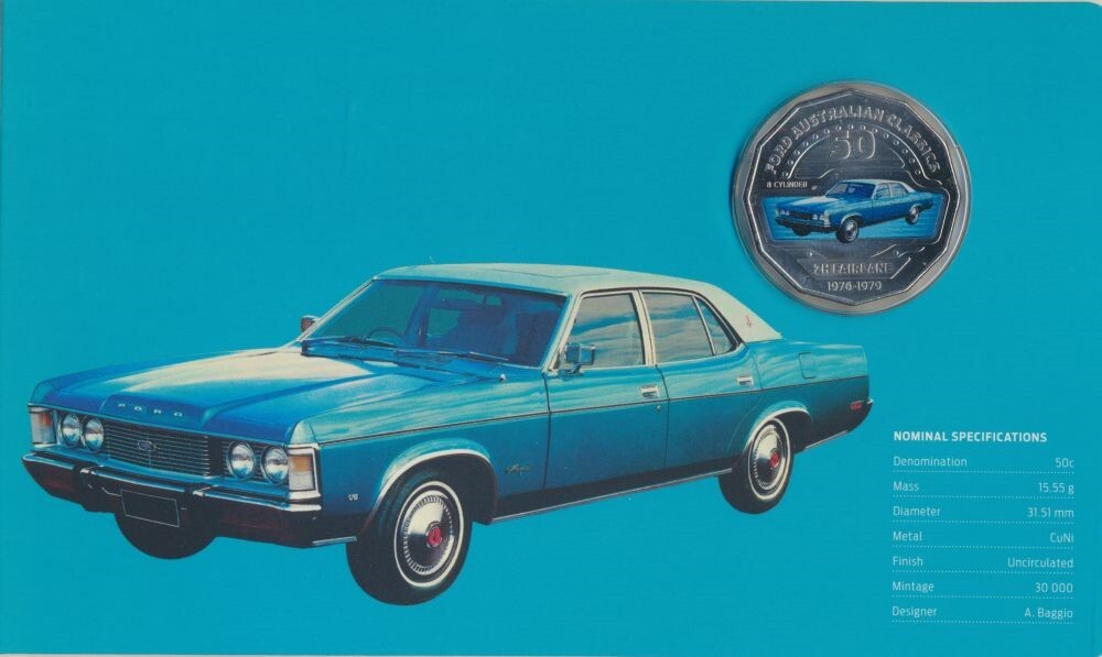 2017 Australia 50c Ford Heritage Cars Coin Featuring 1976 ZH Fairlane Marquis in Stunning Detail
