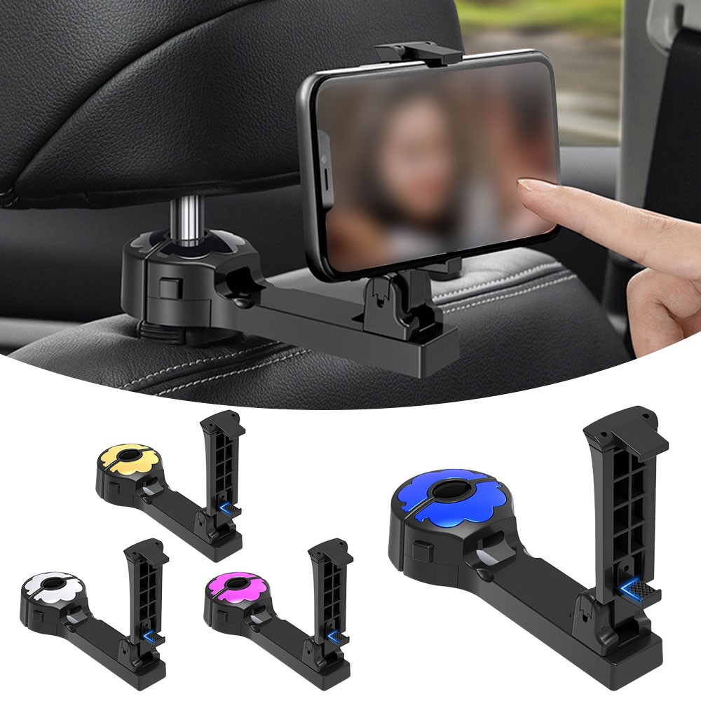 Car Seat Back Hooks with Bag Storage and Phone Holder Bracket