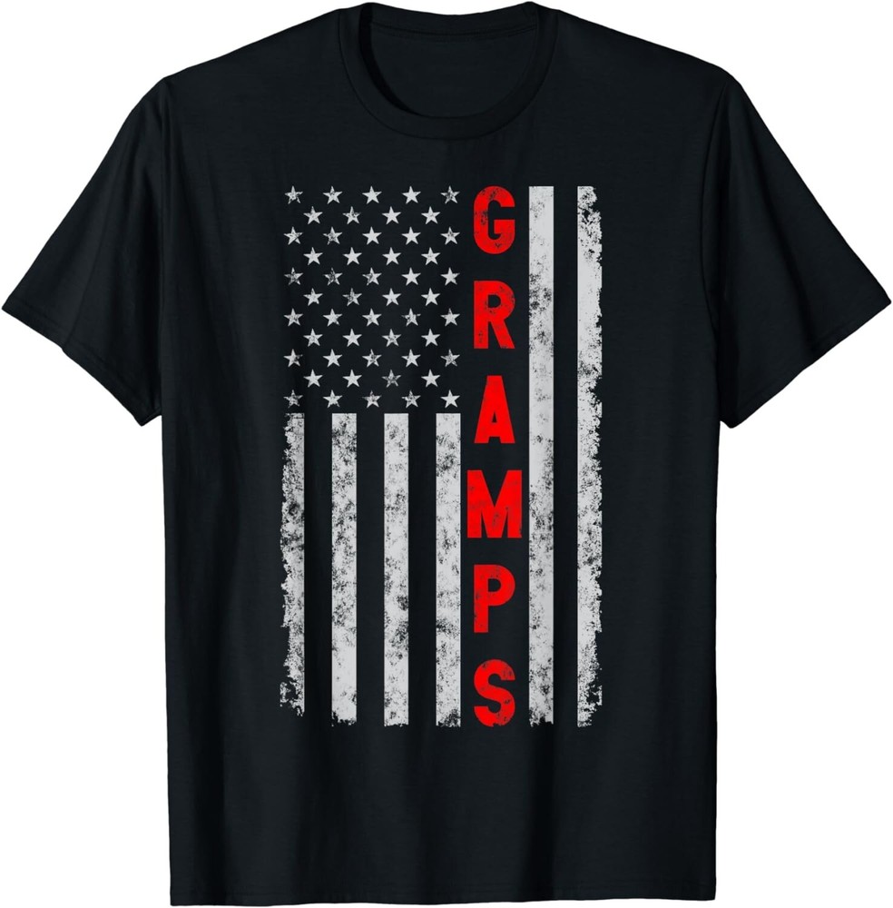 Funny Fathers Day Vintage Patriotic American Flag Gift Unisex T-Shirt-image